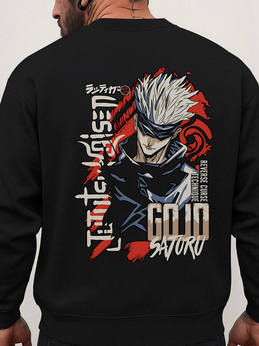 Sweat-shirt noir pour homme  Design "Golden SATORU"